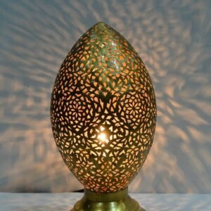 Handmade Moroccan Brass Table Lamp: Home Decor Lighting