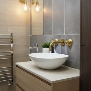 Unlacquered Brass Wall Mount Bathroom Faucet: Vintage Inspired, 8-Inch, With Valve