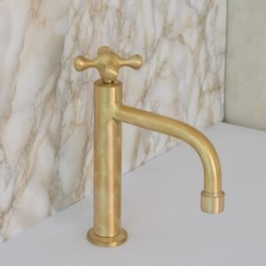 Kitchen Cold Water Faucet Brass, Brushed Brass Cold Water Dispenser Faucet, Single Hole Kitchen Tap, Deck Mount Brass Faucet | Duty-Free