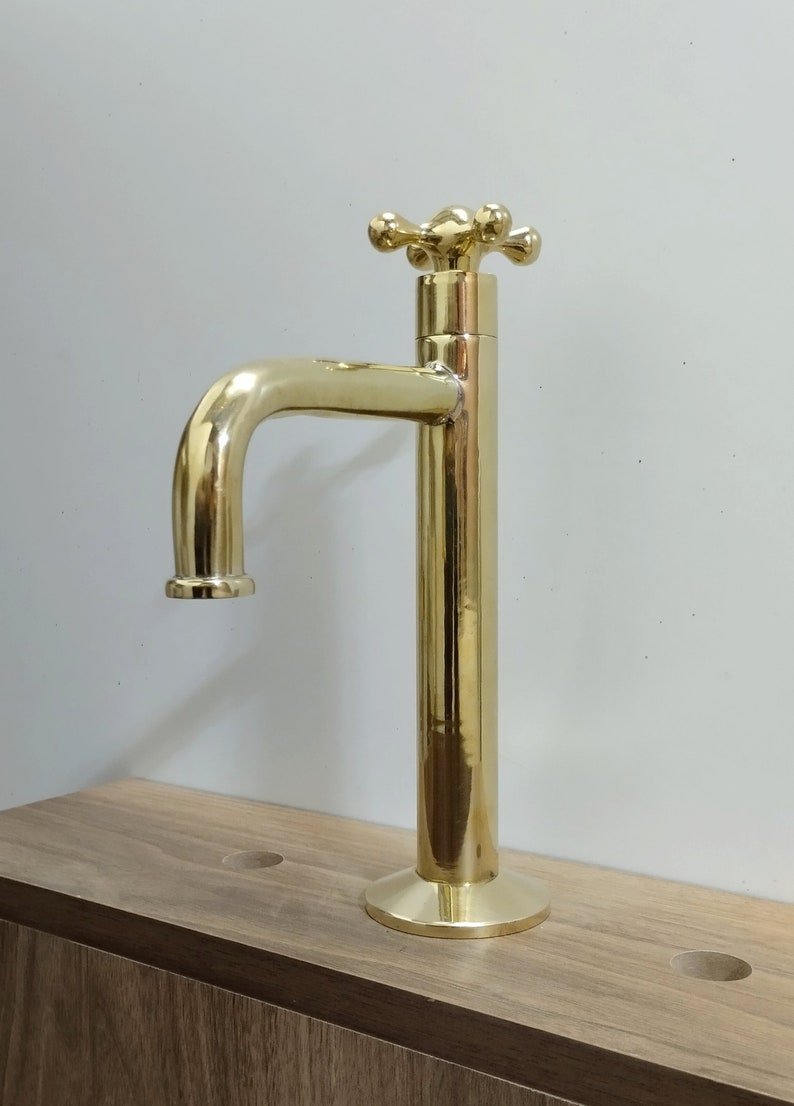 products-L-ShapeSingleHandle10.jpg Unlacquered Brass Bathroom Faucet: L-Shape Single Handle Vanity Faucet - Image 10