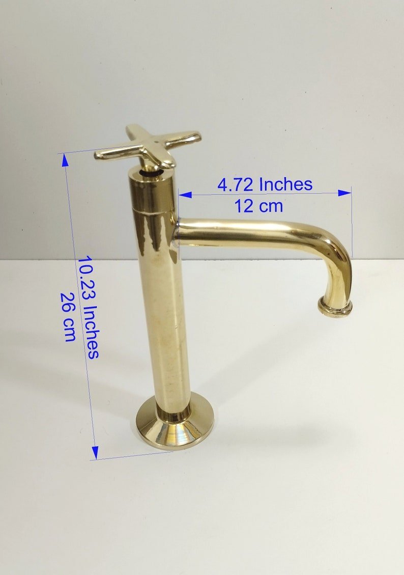 products-L-ShapeSingleHandle8.jpg Unlacquered Brass Bathroom Faucet: L-Shape Single Handle Vanity Faucet - Image 6