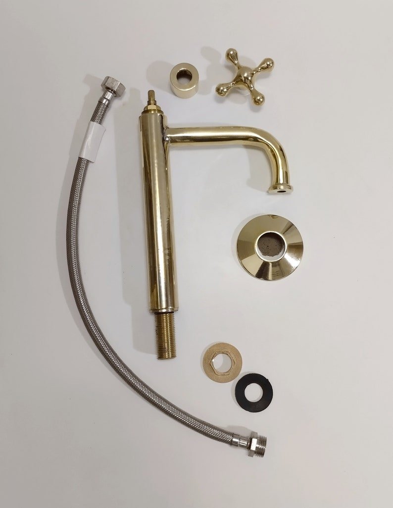 products-L-ShapeSingleHandle9.jpg Unlacquered Brass Bathroom Faucet: L-Shape Single Handle Vanity Faucet - Image 9