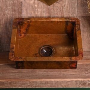 Hand-Hammered Copper Farmhouse Kitchen Sink: Large Rectangular Basin