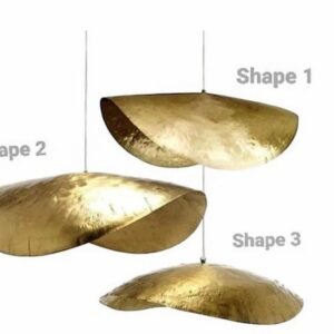 Gold Leaf Pendant Light, hammered Brass Light Fixture, Lotus lamp pendant light