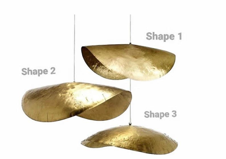 products-Lotuslamppendantlight1.jpg Gold Leaf Pendant Light, hammered Brass Light Fixture, Lotus lamp pendant light