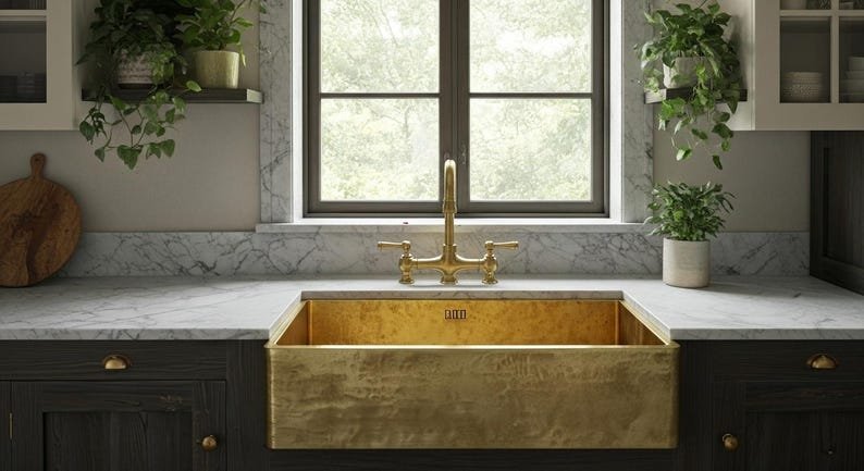 products-Luxury4.jpg Hammered Brass kitchen Sink, Handmade Brass Vessel Sink, Luxury Vintage Brass kitchen sink, handmade Farmhouse Kitchen sink, vessel sink - Image 4
