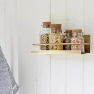 Solid Brass Floating Wall Shelf: Modern Minimalist Storage