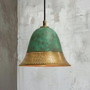 Handcrafted Copper Dome Pendant Light: Moroccan Boho Lighting