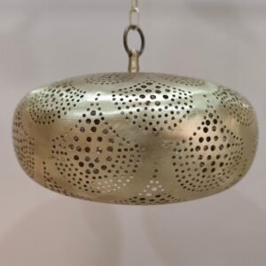 Handmade Moroccan Brass Pendant Light: Boho Hanging Lamp