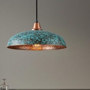 Handmade Moroccan Copper Pendant Light: Perforated Dome Lamp Shade
