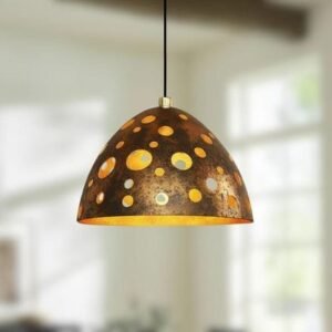 Handcrafted Copper Dome Pendant Light: Moroccan Style Farmhouse Lighting