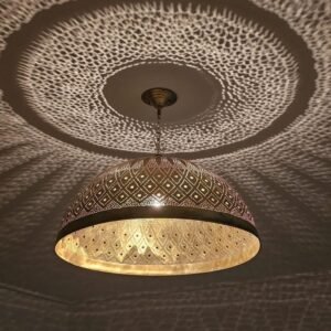 Moroccan ball ceiling fixture in brass