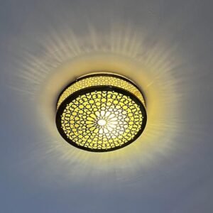 Handmade Moroccan Brass Flush Mount Ceiling Light: Boho Modern Fixture – Duty Free