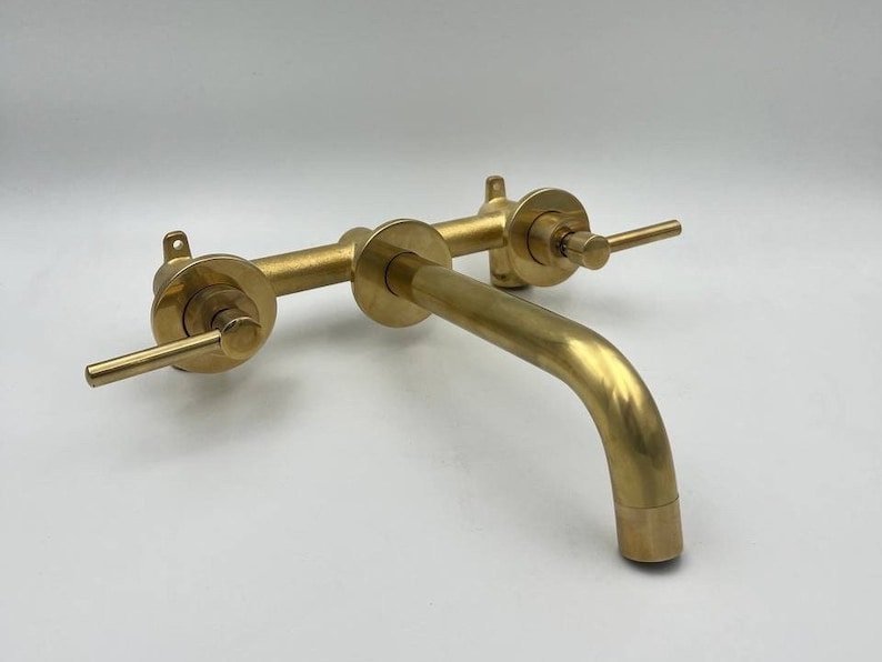 products-Mounted1.jpg Solid Brass Wall Mounted Faucet, Unlacquered Brass Bathroom Faucet