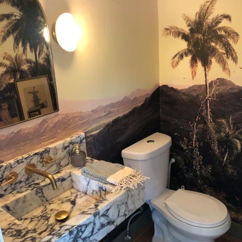 products-Mounted2.jpg Solid Brass Wall Mounted Faucet, Unlacquered Brass Bathroom Faucet - Image 2