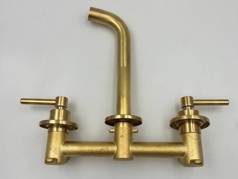 products-Mounted4.jpg Solid Brass Wall Mounted Faucet, Unlacquered Brass Bathroom Faucet - Image 4