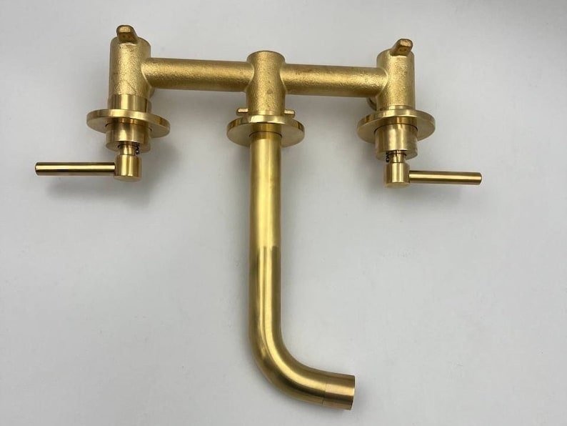 products-Mounted6.jpg Solid Brass Wall Mounted Faucet, Unlacquered Brass Bathroom Faucet - Image 6