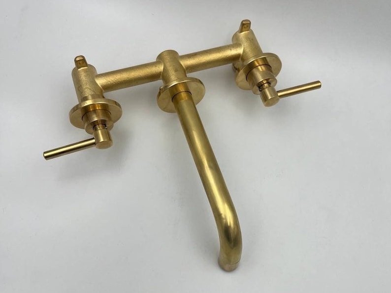 products-Mounted7.jpg Solid Brass Wall Mounted Faucet, Unlacquered Brass Bathroom Faucet - Image 7
