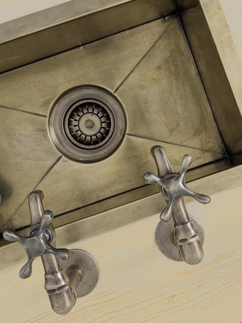 products-OldBronzeFinish1.jpg Brass Pillar Taps – Rustic Sink Pair – Old Bronze Finish - Image 6