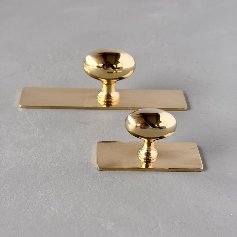 products-OvalEARBY2.jpg Unlacquered Solid Brass Oval EARBY Cabinet Knobs - Luxury Handles - Image 3