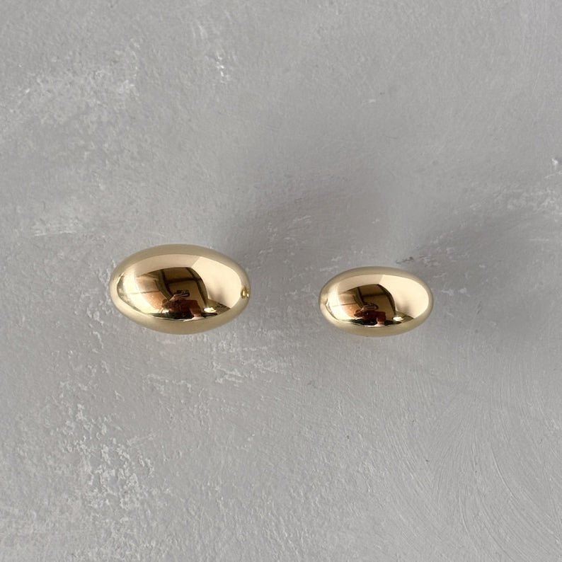 products-OvalEARBY3.jpg Unlacquered Solid Brass Oval EARBY Cabinet Knobs - Luxury Handles