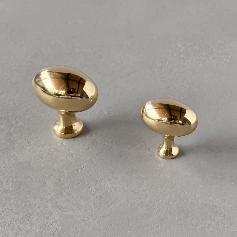 products-OvalEARBY4.jpg Unlacquered Solid Brass Oval EARBY Cabinet Knobs - Luxury Handles - Image 2