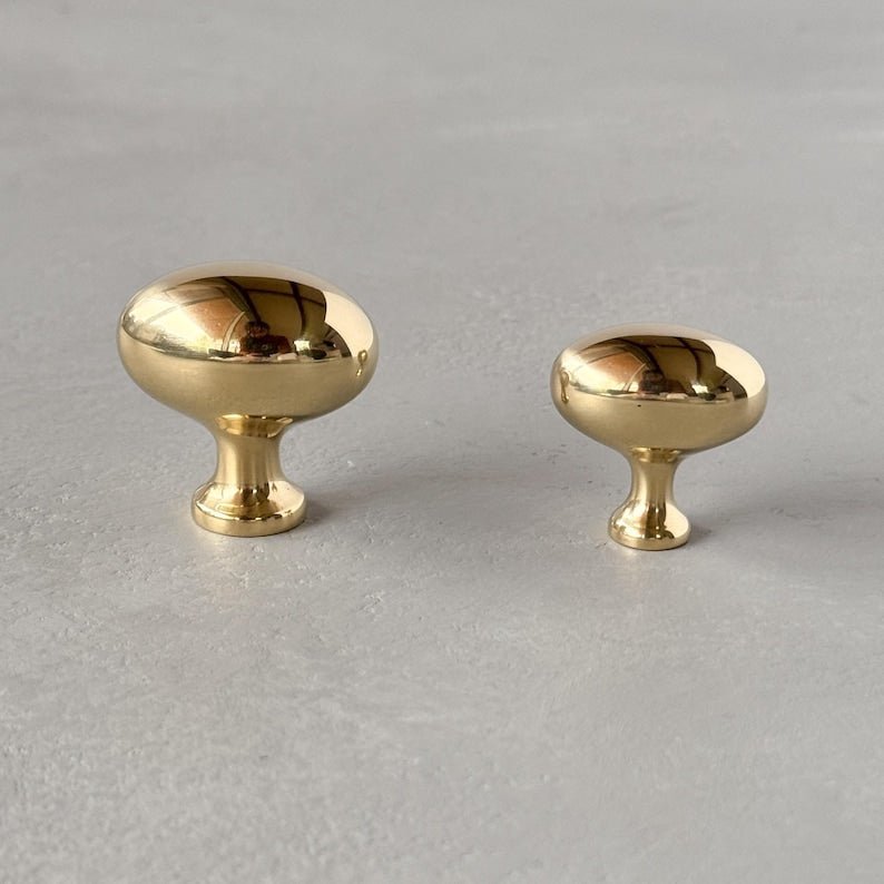 products-OvalEARBY5.jpg Unlacquered Solid Brass Oval EARBY Cabinet Knobs - Luxury Handles - Image 4