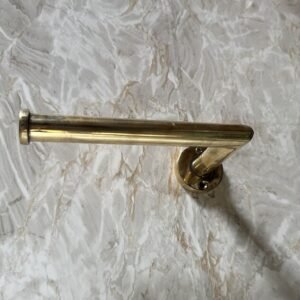 Unlacquered Brass Toilet Paper Holder: Wall Mounted Bathroom Decor