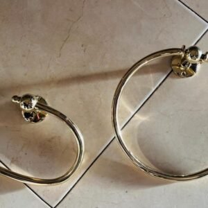 Handcrafted Brass Towel and Toilet Paper Holder Set