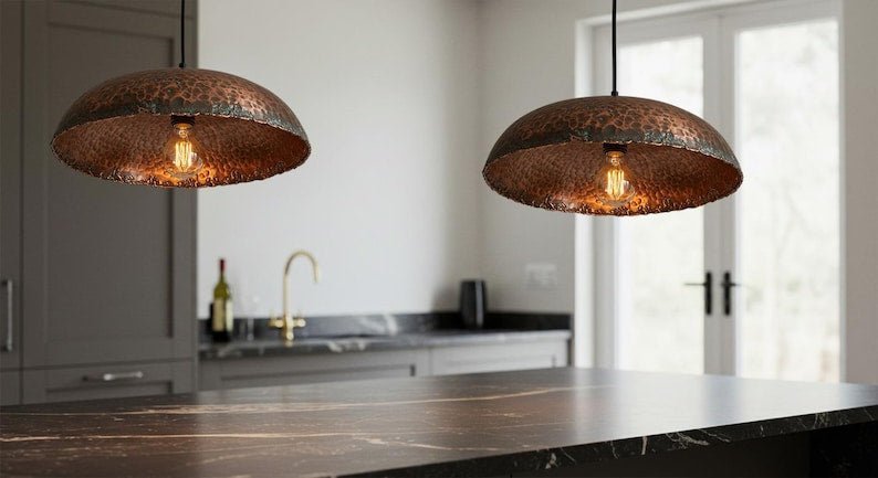 products-Pen3.jpg Copper Oxidized Island Kitchen Lighting , Copper Ceiling Dome Pendant Lamp Lighting , verdigris copper island lighting, Pendant Light Fixtur - Image 3