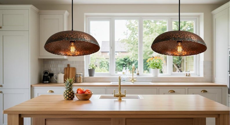 products-Pen4.jpg Copper Oxidized Island Kitchen Lighting , Copper Ceiling Dome Pendant Lamp Lighting , verdigris copper island lighting, Pendant Light Fixtur - Image 4