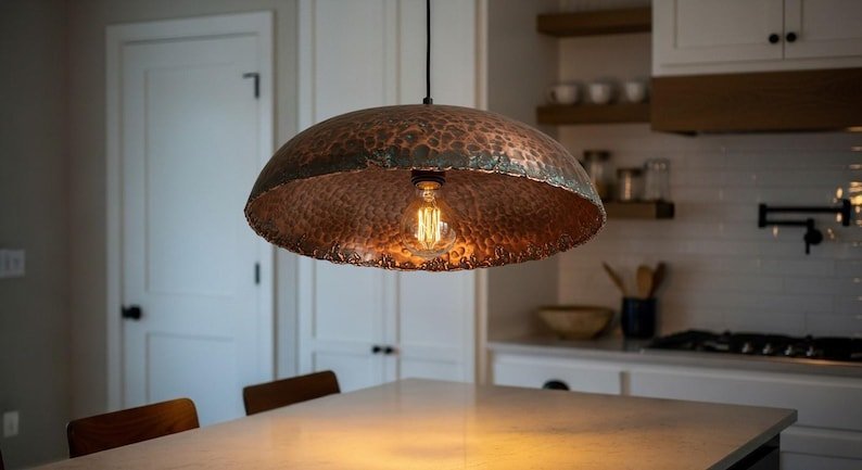 products-Pen6.jpg Copper Oxidized Island Kitchen Lighting , Copper Ceiling Dome Pendant Lamp Lighting , verdigris copper island lighting, Pendant Light Fixtur - Image 6