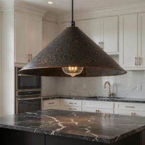 Handcrafted Patina Copper Dome Pendant Light: Rustic Moroccan Lighting
