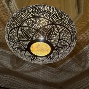 Handcrafted Moroccan Brass Pendant Light - Ornamental Vintage Lamp with Ethnic Bohemian Design, Perfect for Exotic Ambient Lighting Décor