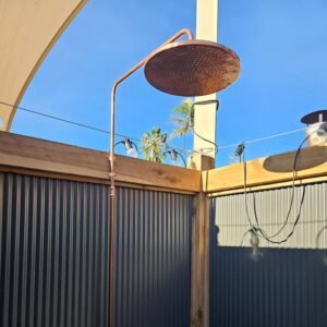 Handcrafted Unlacquered Copper Rainfall Shower Head: Outdoor/Indoor