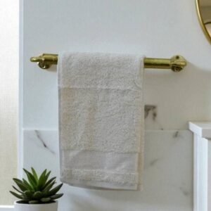 Unlacquered Brass Towel Bar | Handmade Moroccan Bathroom Hardware | Rustic Towel Rod Holder
