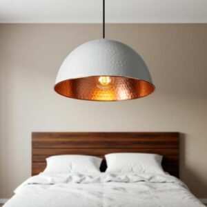 Handmade Copper Dome Pendant Light: Rustic Industrial Lighting