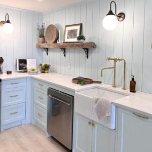 Unlacquered Brass Kitchen Faucet with Side Sprayer: Moroccan Style