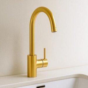 Handcrafted Moroccan Brass Basin Faucet: Single Handle Mixer