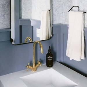 Unlacquered Brass Bathroom Faucet: Single Hole Vanity Sink