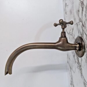 Handmade Moroccan Brass Bathroom Faucet: Solid Brass, Unlacquered Finish