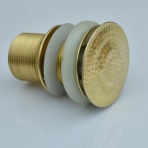Hammered Brass Sink Drain: Solid Unlacquered Pop-Up Drain