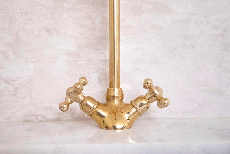 products-SwivelSpout1.jpg Unlacquered Brass Single Hole Kitchen Faucet, Swivel Spout - Image 2