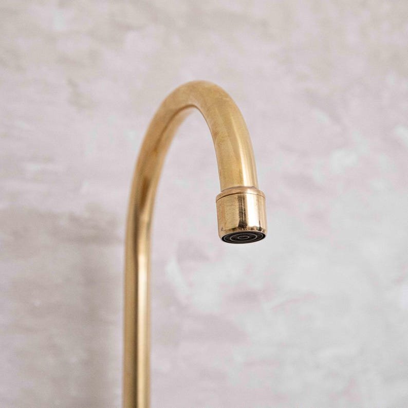 products-SwivelSpout6.jpg Unlacquered Brass Single Hole Kitchen Faucet, Swivel Spout - Image 3