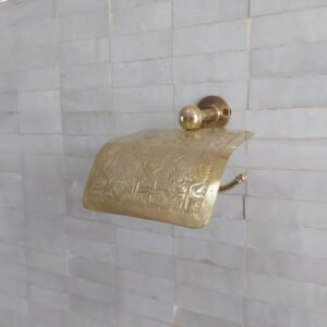 Handcrafted Unlacquered Brass Toilet Paper Holder: Vintage Powder Room Decor