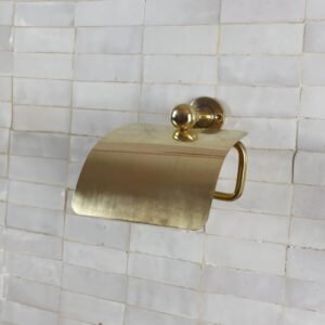 Handcrafted Unlacquered Brass Toilet Paper Holder: Vintage Powder Room Decor