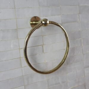Handcrafted Unlacquered Brass Towel Ring: Antique Farmhouse Bathroom Decor
