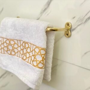 Unlacquered Brass Towel Rod Holder For Bathroom – Moroccan Handmade , Brass Towel Holder Curved