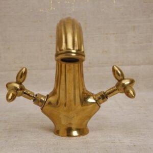 Handmade Moroccan Brass Faucet – Antique Solid Brass Mixer Tap for Bathroom or Kitchen Sink | Rustic Vintage Traditional Moroccan Faucet