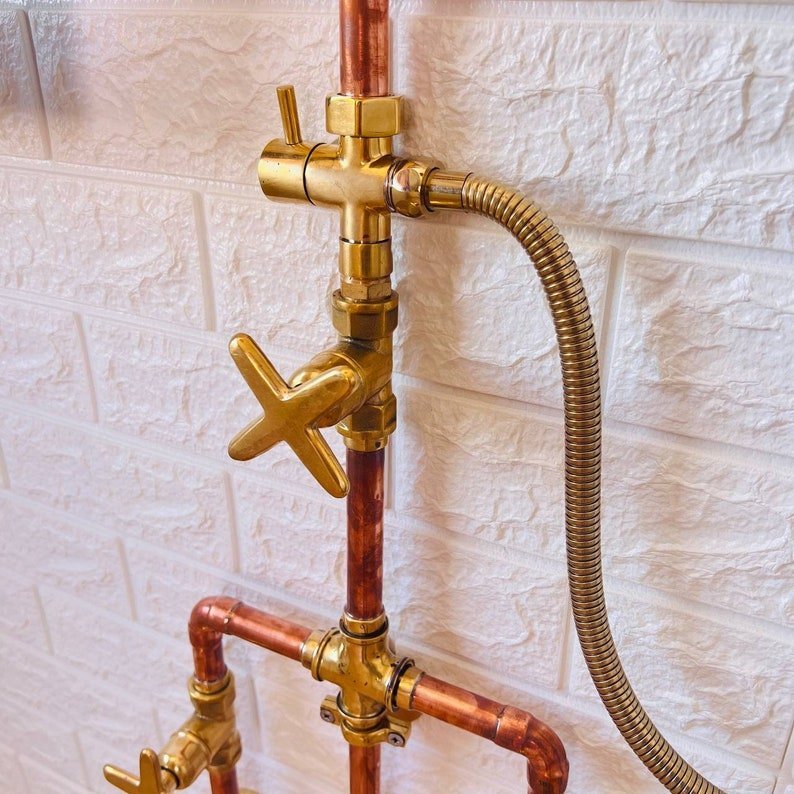 products-TrioHandcrafted9.jpg Trio Handcrafted Solid Copper- Brass Shower Head And handheld Set - Image 8